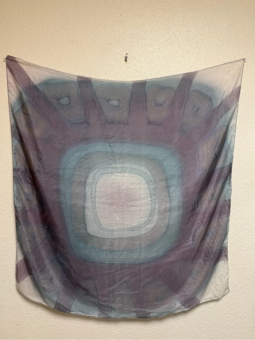 Abstract Concentric Wall Tapestry - Purple and Blue